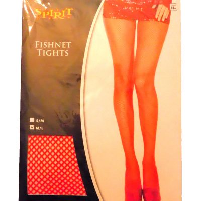 NEW-In-the-Package Fishnet Tights Red Size Med/Large Spirit Brand Costume Party